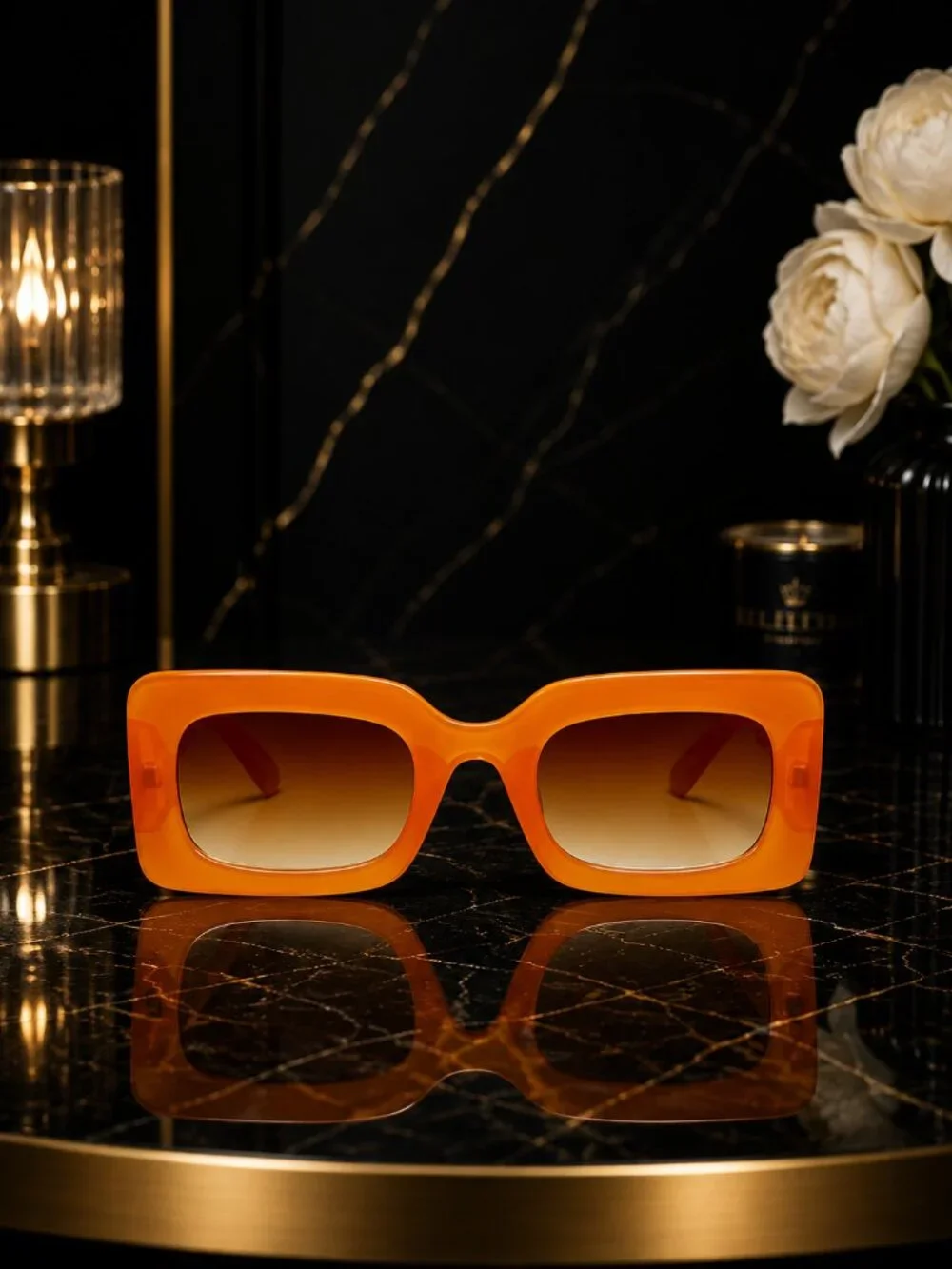 Arriba Unisex Rectangle Sunglasses Chunky Frame UV400